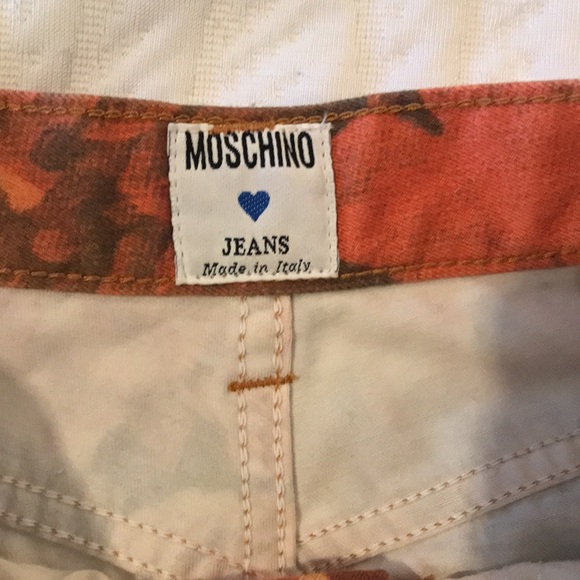 Vintage Mid-1990s Moschino Orange Floral Jeans. Size 29. - Picture 3 of 16
